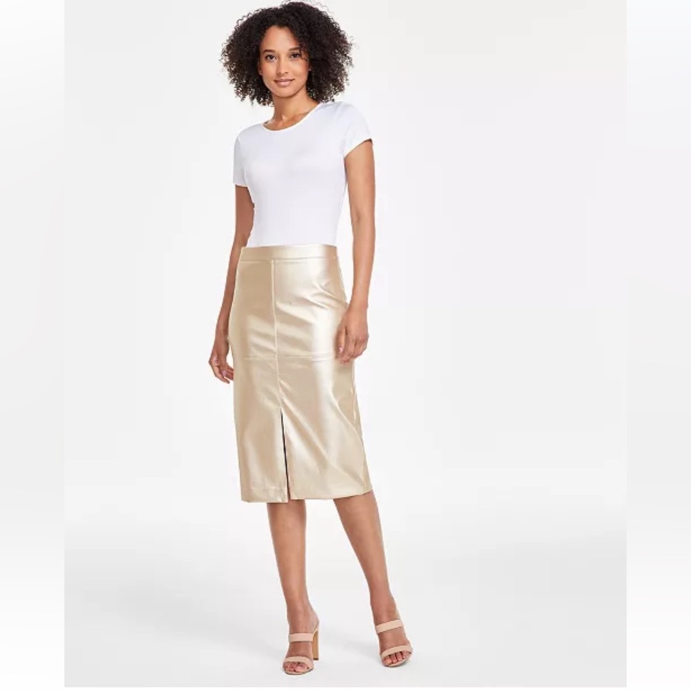 AK Gold Front Slit Skirt